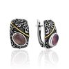 Ornate Floral Motif Agate Earrings, image 