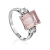 Geometric Design Pink Quartz Ring, Ring Size: 8 / 18, image 
