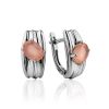 Glossy Peach Colored Quartz Earrings, image 