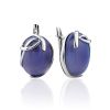 Glossy Lilac Colored Chalcedony Earrings, image 