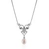 Gorgeous Pearl Necklace With Crystals, image 