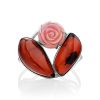 Fashionable Amber And Spiny Oyster Shell Cuff Bracelet, image 