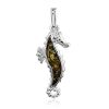 Tiny Amber Seahorse Pendant, image 