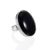 Dramatic Black Agate Ring The Bella Terra, Ring Size: Adjustable, image 