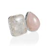 Ultra Chic Adjustable Ring With Pink Quartz And Natrolite The Bella Terra, Ring Size: Adjustable, image 