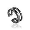 Minimalist Design Blackened Silver Cuff Earring The ICONIC, image 