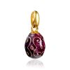 Arabesque Motif Cherry Red Enamel Egg Pendant The Romanov, image 