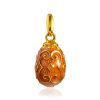 Classy Orange Enamel Egg Pendant The Romanov, image 