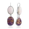 Asymmetric Dangle Earrings With Aragonite And Charoite The Bella Terra, image 