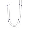 Extra Long Rope Necklace With Tanzanite Beads, image 