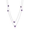 Ultra Long Rope Necklace With Faceted Amethyst Beads, image 