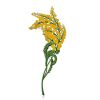 Designer Mimosa Flower Enamel Brooch, image 