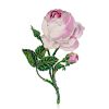 Stunning Enamel Rose Brooch, image 