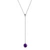 Chic Lariat Necklace With Deep Purple Amethyst, Length: 50, image 