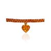 Cognac-colored Seed Beads Choker With Amber Heart Pendant The Link, image 