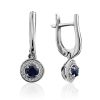 Chic Blue Stone Dangle Earrings, image 