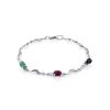Link Bracelet With Sapphire, Emerald And Ruby, Length: 18, image 