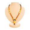 Multicolor Amber Ball Beaded Necklace With Dangle, image 