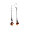 Stylish Amber Earrings In Sterling Silver The Calla Lily, image 