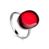 Bold Silver Ring With Red Amber The Sangria, Ring Size: 6 / 16.5, image 