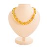 Hammer Polished Lemon Amber Beaded Necklace, image 