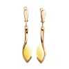 Chic Honey Amber Earrings In Gold-Plated Silver The Adagio, image 
