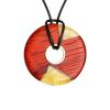 Round Amber Pendant With Padauk Wood The Indonesia, image 