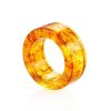Engraved Amber Band Ring The Magma, Ring Size: 12 / 21.5, image 