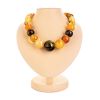 Bold Multicolor Amber Ball Beaded Necklace, image 
