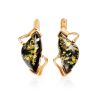 Green Amber Earrings In Gold-Plated Silver The Vesta, image 
