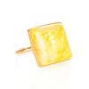 Geometric Amber Ring In Gold, Ring Size: 7 / 17.5, image 