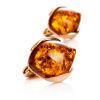 Cognac Amber Earrings In Gold-Plated Silver The Cat's Eye, image 