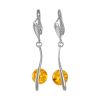 Drop Amber Earrings In Sterling Silver The Leia, image 