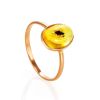 Amber Ring In Gold With Inclusion The Clio, Ring Size: 8 / 18, image 