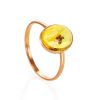 Amber Ring In Gold With Inclusion The Clio, Ring Size: 7 / 17.5, image 