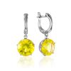 Dangle Earrings With Natural Lemon Amber, image 