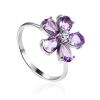 Lustrous Amethyst Flower Ring, Ring Size: 6.5 / 17, image 