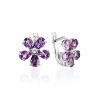 Glistening Amethyst Flower Earrings, image 