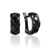Harlequin Motif Blackened Earrings The ICONIC black edition, image 