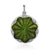 Green Enamel Round Pendant With Crystals The Heritage, image 