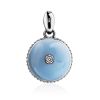 Round Silver Pendant With Diamond And Enamel The Heritage, image 