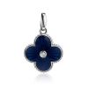 Silver Blue Enamel Pendant With Diamond The Heritage, image 