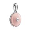 Pink Enamel Round Pendant With Diamond The Heritage, image 