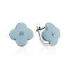 Clover Design Blue Enamel Diamond Earrings The Heritage, image 