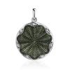Round Silver Enamel Pendant With Crystals The Heritage, image 