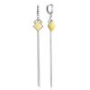 Geometric Amber Earrings With Chains The Palazzo, image 