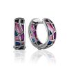 Colorful Silver Enamel Hoop Earrings The Gothic, image 