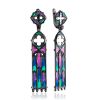 Vintage Style Enamel Garnet Earrings The Gothic, image 