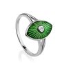 Green Enamel Diamond Ring The Heritage, Ring Size: 6.5 / 17, image 