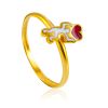 Cute Gilded Ring With Enamel "In Love", Ring Size: 6 / 16.5, image 